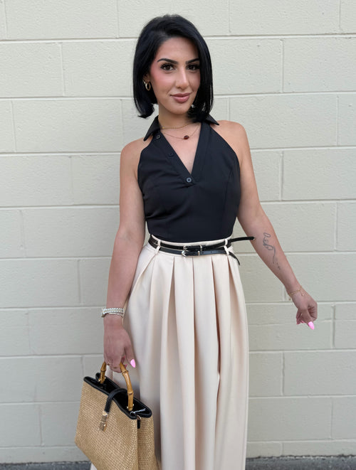 Madison Avenue Dress | Black/Champagne