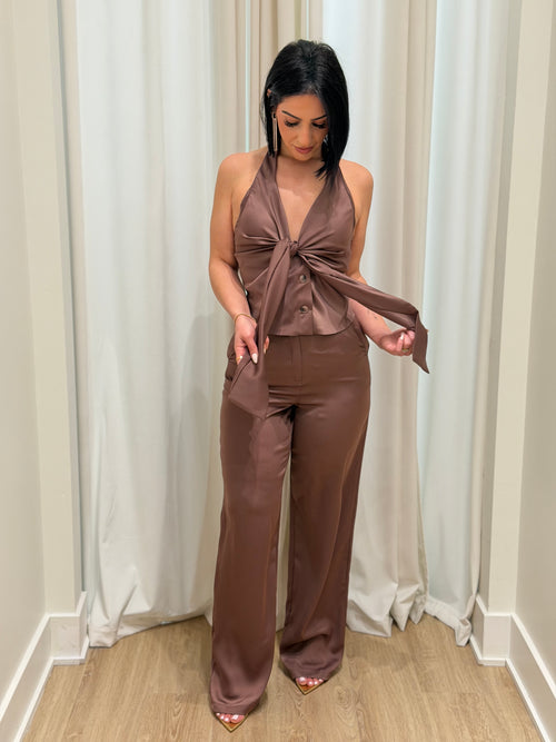 Manhattan Vibes Jumpsuit | Brown