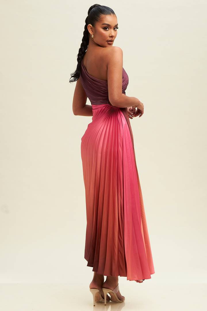 Ombre Enchantment Dress (Coral/Rust)