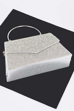 Midnight Glimmer Clutch | Silver