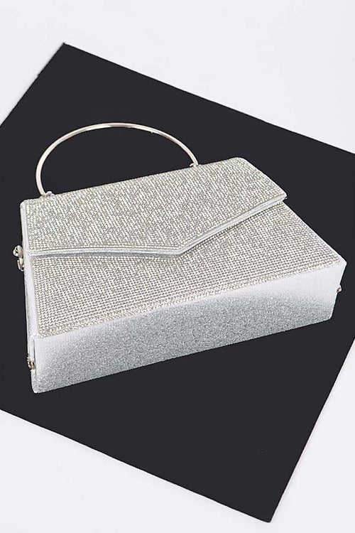 Midnight Glimmer Clutch | Silver