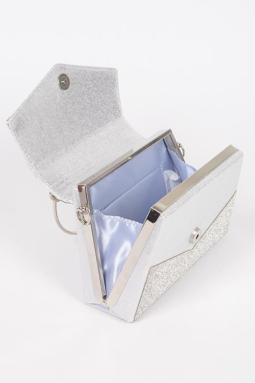 Midnight Glimmer Clutch | Silver