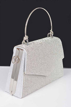 Midnight Glimmer Clutch | Silver