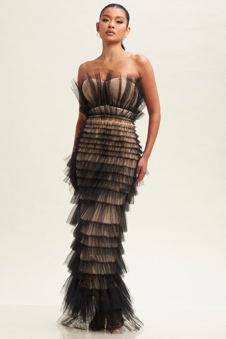 She's a Showstopper Dress (Black/Nude)