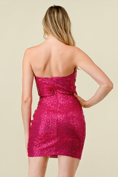 Sequin Frenzy Dress | Fuchsia