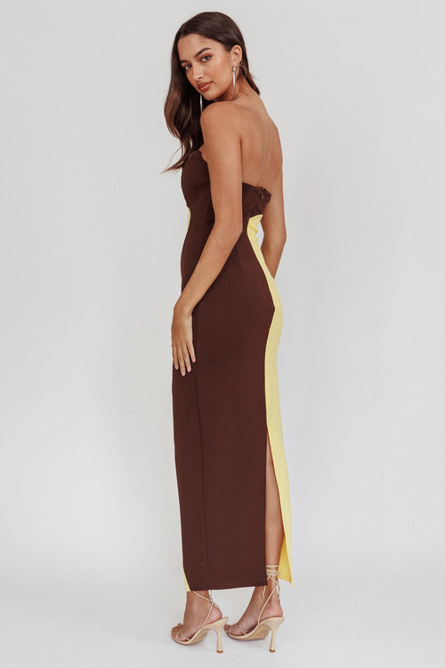 State of Mind Dress | Yellow / Brown (Final Sale)