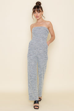 London Stroll Jumpsuit | Gray/White