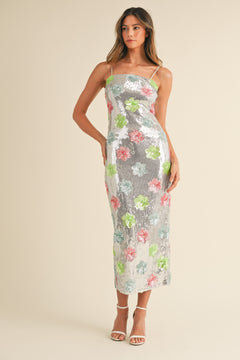 Dazzling Delight Dress | Silver/Multi
