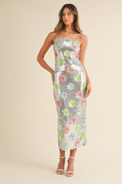 Dazzling Delight Dress | Silver/Multi