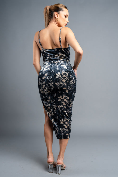 Velvet Desire Dress | Midnight/Taupe