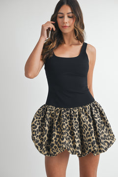 Leopard Vibes Dress | Black/Multi