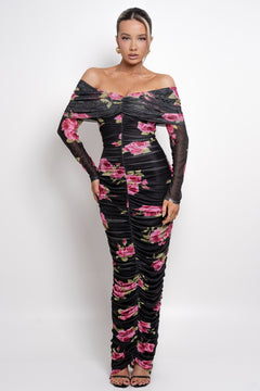 The Nedissa Dress | Black/Floral