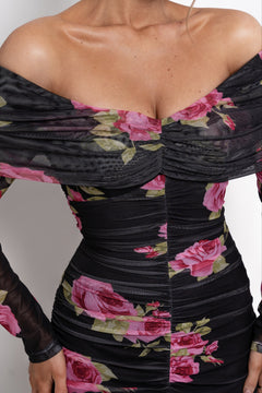 The Nedissa Dress | Black/Floral