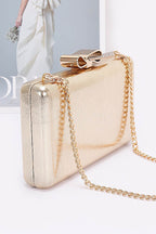 Metal Ribbon Clutch | Gold