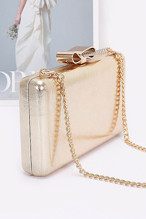 Metal Ribbon Clutch | Silver
