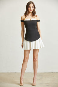 Contemporary Gal Dress | Black/Ivory