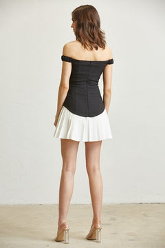 Contemporary Gal Dress | Black/Ivory