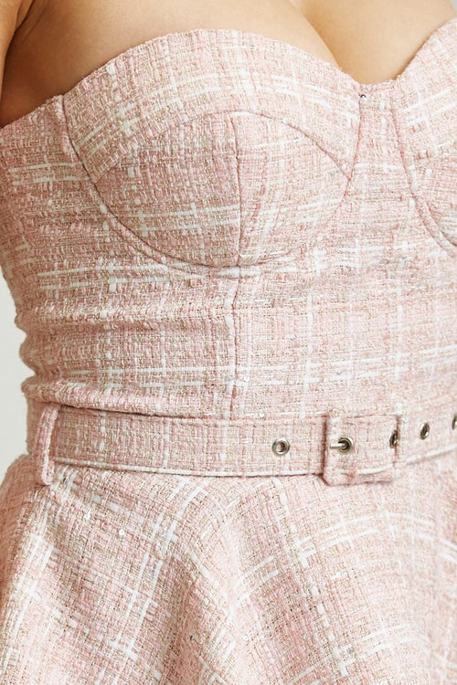 Pretty Little Tweed Dress | Blush