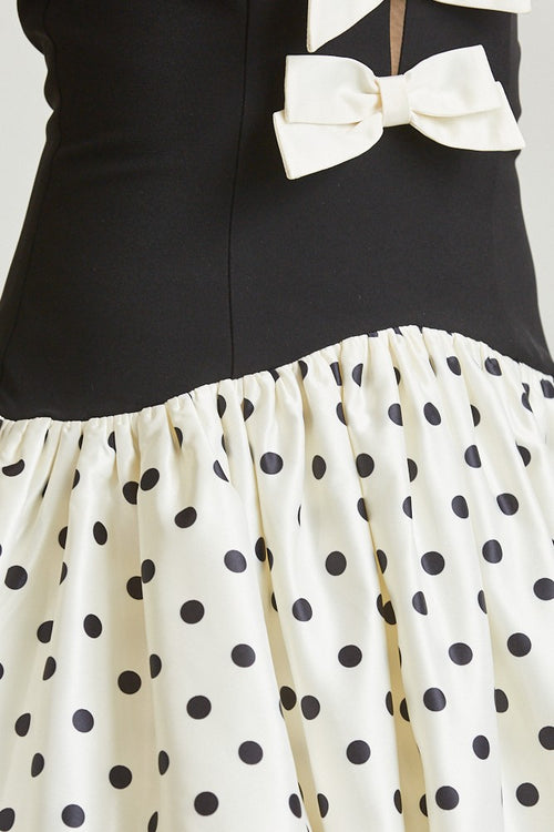 Polka Dot Princess Dress | Black/Cream