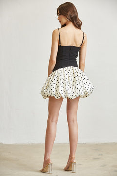 Polka Dot Princess Dress | Black/Cream