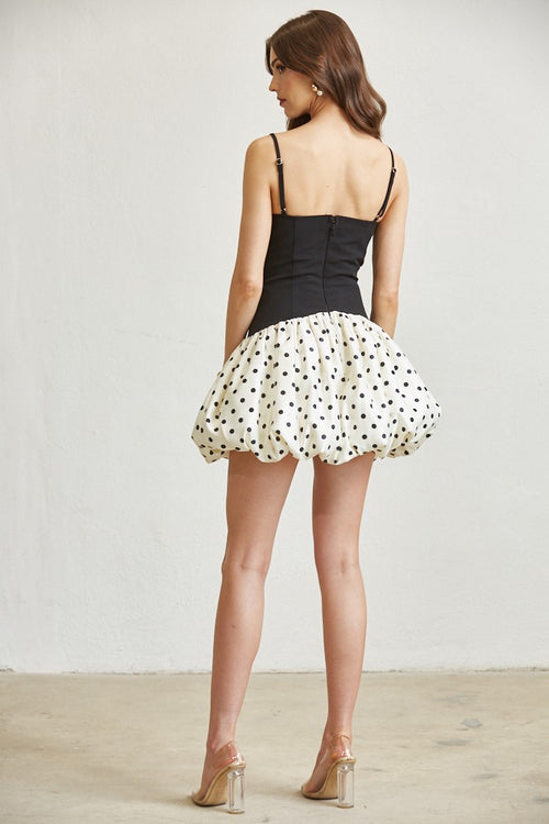 Polka Dot Princess Dress | Black/Cream