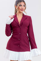 Luxe Lounge Dress | Berry/White