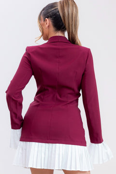 Luxe Lounge Dress | Berry/White