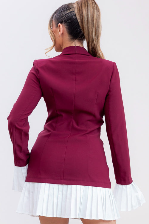 Luxe Lounge Dress | Berry/White