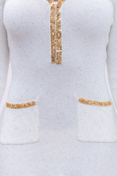 Holiday Fever Dress | White/Gold