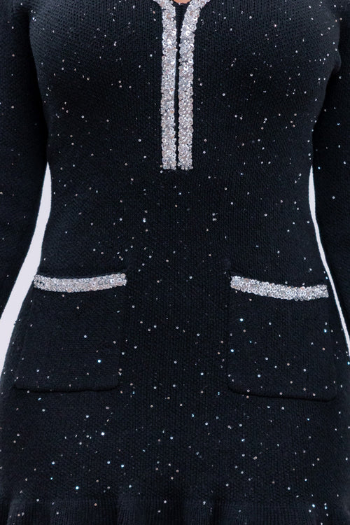 Holiday Fever Dress | Black/Silver