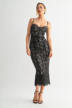 I Am Yours Dress | Black/Nude