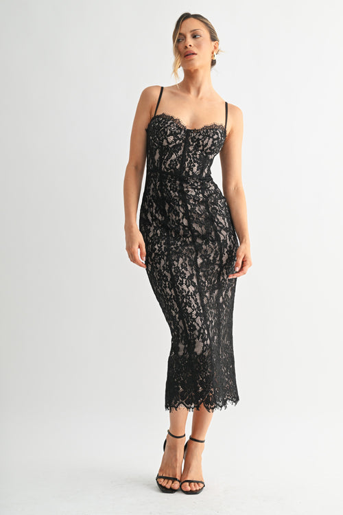I Am Yours Dress | Black/Nude