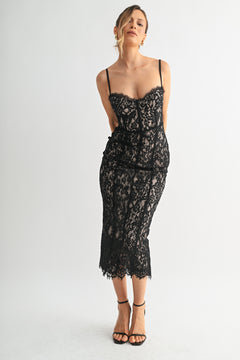 I Am Yours Dress | Black/Nude