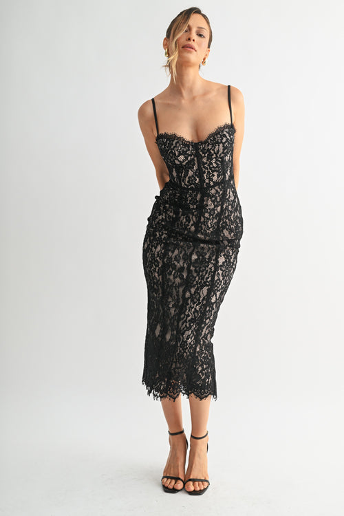 I Am Yours Dress | Black/Nude