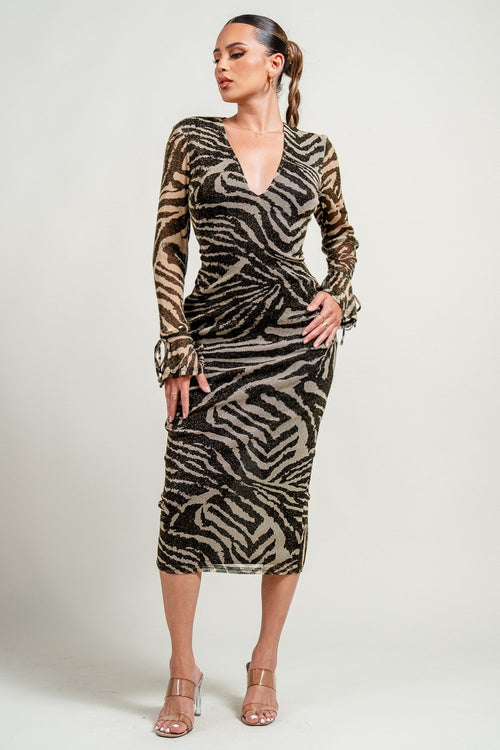 Fierce Goddess Dress |Black/Gold