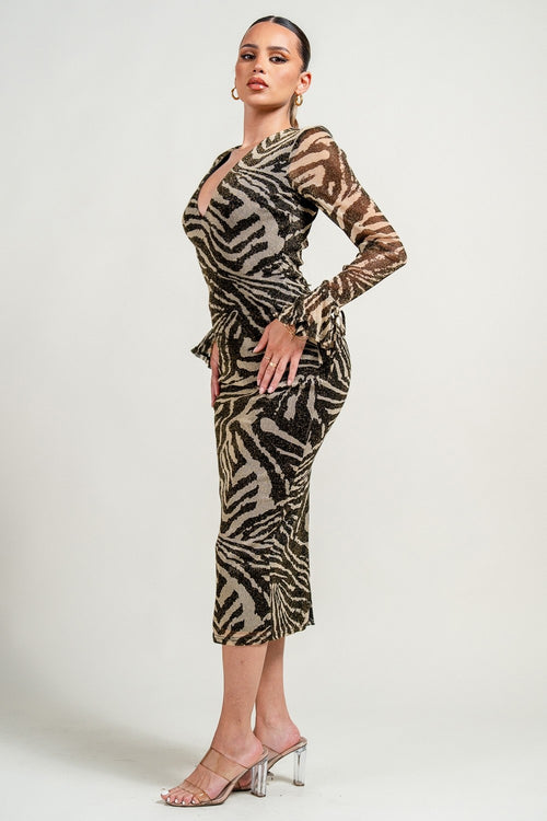 Fierce Goddess Dress |Black/Gold