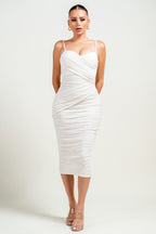 Ruched Goddess Dress | Cream