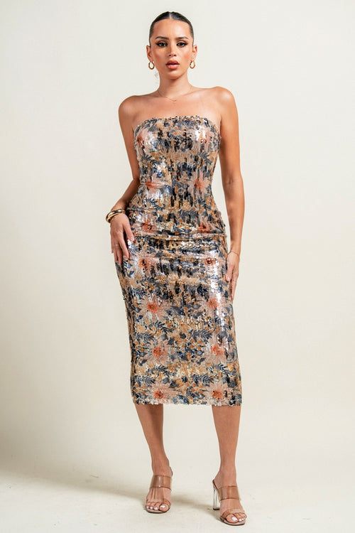 Irresistible Love Dress | Gold/Multi