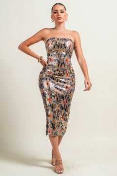 Irresistible Love Dress | Gold/Multi