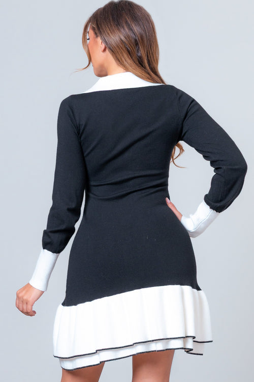 Cozy Weather Dress | Black/White