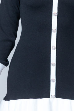 Cozy Weather Dress | Black/White