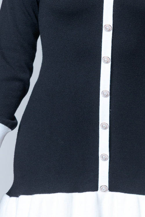 Cozy Weather Dress | Black/White