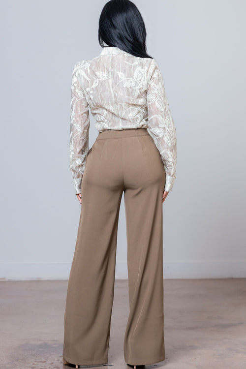 I'm The Boss Two-Piece Set | Taupe/Multi