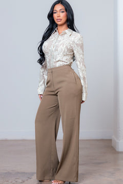 I'm The Boss Two-Piece Set | Taupe/Multi