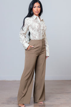 I'm The Boss Two-Piece Set | Taupe/Multi