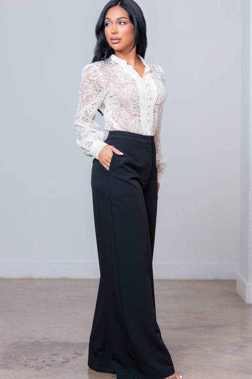 Who's The Boss Two-Piece Set | Ivory/Black