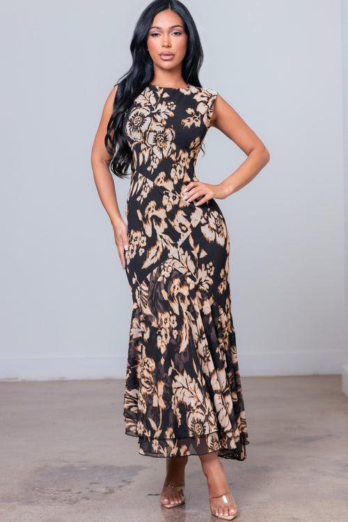 Palm Springs Dress | Black/Multi