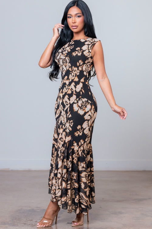 Palm Springs Dress | Black/Multi