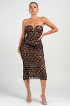 Romantic Night Dress | Black/Nude