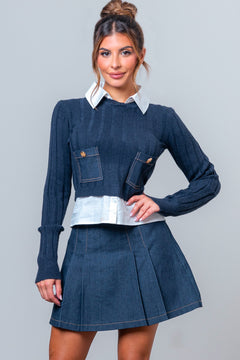 Casually Cute Two-Piece Set | Denim Blue